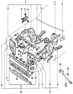 1982 Honda Civic Base, Battery Setting Diagram for 60721-SA0-305ZZ