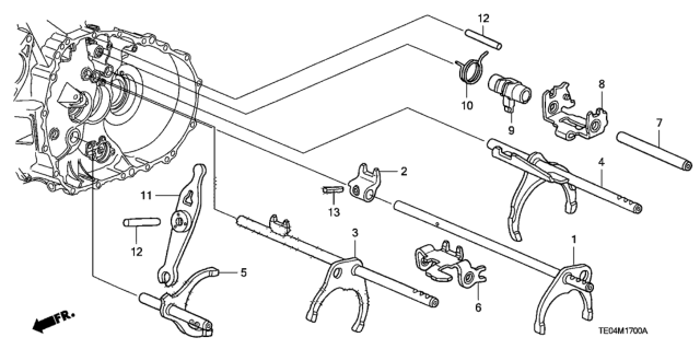 2008 Honda Accord 2 Door EXL-V6 KL 6MT MT Shift Fork (V6) Diagram