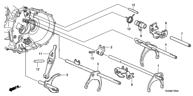 2011 Honda Accord MT Shift Fork (V6) Diagram