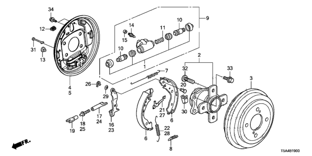 2016 Honda Fit Rear Brake Diagram