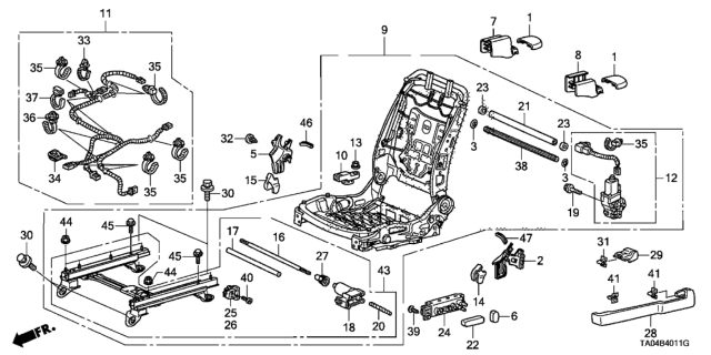 2009 Honda Accord FRme CMP L, FR Seat Diagram for 81526-TA0-A23