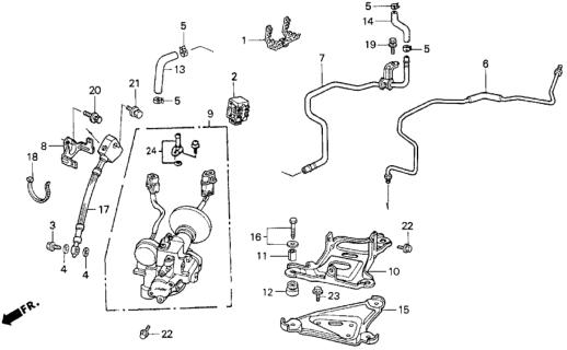 1992 Honda Accord Bracket, Connector Diagram for 57175-SM4-A50