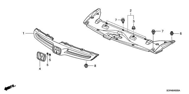 2005 Honda Accord Hybrid Front Grille Diagram