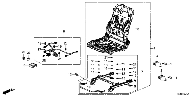 2014 Honda Civic Front Seat Components (Passenger Side) Diagram