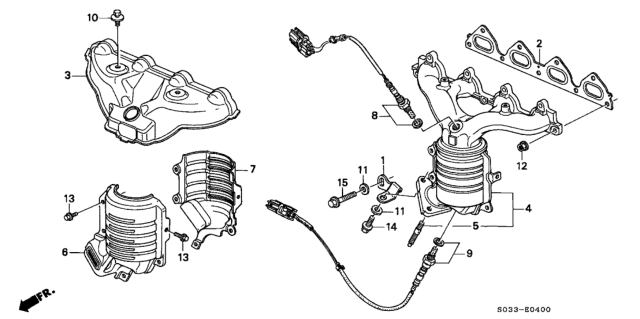 1999 Honda Civic Cover, FR. Converter Diagram for 18182-P2E-A00