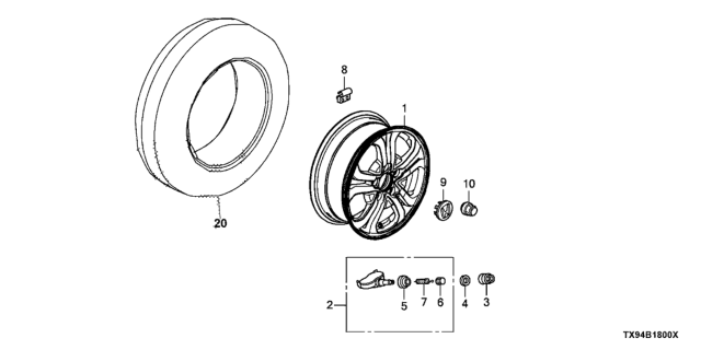 2013 Honda Fit EV Wheel Disk Diagram