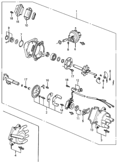 1984 Honda Accord Distributor Assembly (Td-08K) (Tec) Diagram for 30100-PD2-672