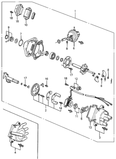 1984 Honda Accord Distributor Assembly (Td-21K) (Tec) Diagram for 30100-PD2-612