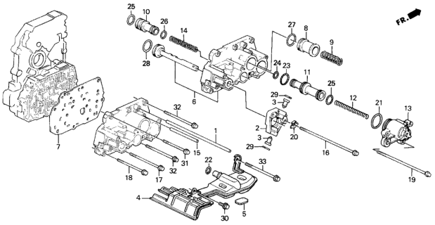 1996 Honda Prelude AT Servo Body Diagram