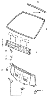 1980 Honda Accord Lining, RR. Panel *R20L* (ROSE WINE RED) Diagram for 83823-671-000ZF