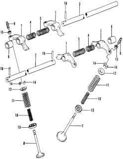 1973 Honda Civic 2 Door ** (1200) ** 4MT Valve - Rocker Arm Diagram