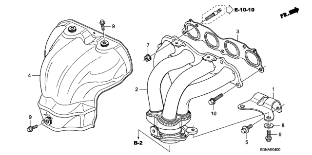 2007 Honda Accord Exhaust Manifold (L4) Diagram