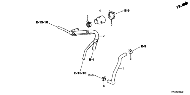 2020 Honda Accord Hybrid 4 Door EX KA CVT Breather Tube Diagram