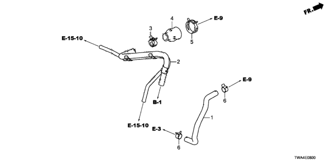 2019 Honda Accord Hybrid Clamp, Hose (17MM) Diagram for 17138-5TZ-H01