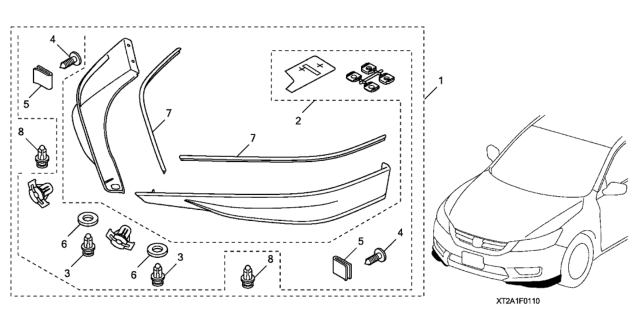 2014 Honda Accord Hardware Kit Diagram for 08F01-T2A-100R1