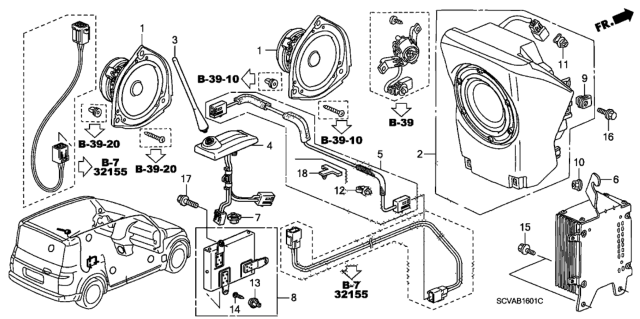 2009 Honda Element XM Unit Diagram for 39820-SCV-A71