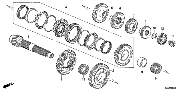 2020 Honda Accord 4 Door SPORT KA 6MT MT Countershaft Diagram