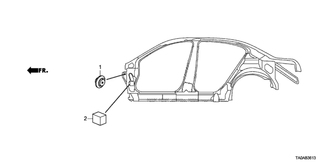 2012 Honda Accord 4 Door EX KA 5MT Grommet (Side) Diagram