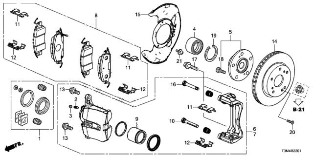 2017 Honda Accord Retainer B Diagram for 45238-T3L-A31