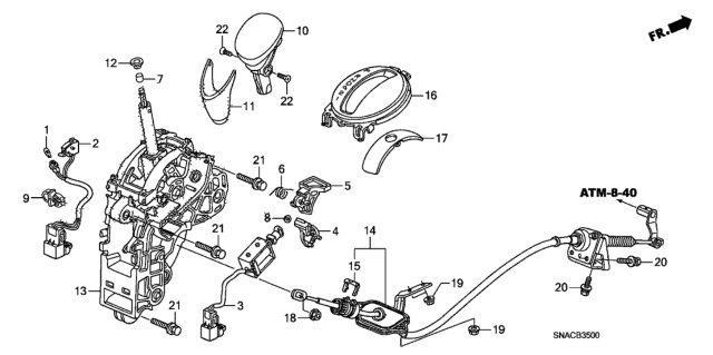 2011 Honda Civic Select Lever Diagram