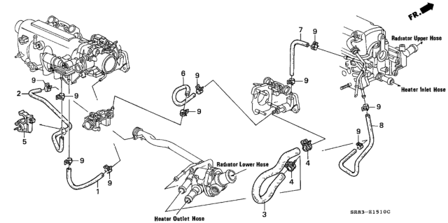 1994 Honda Civic Water Hose Diagram