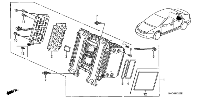 2008 Honda Civic Ima Battery Module Diagram for 1D070-RMX-A80RM