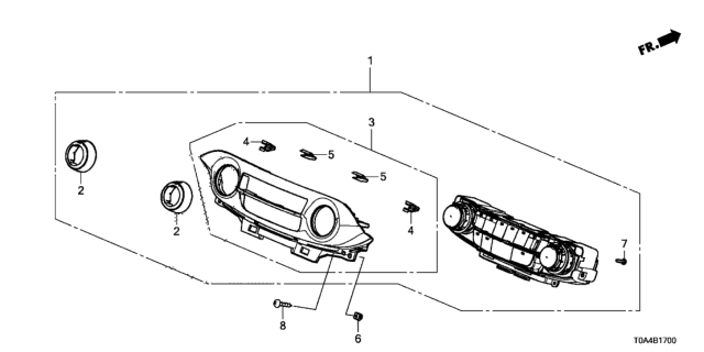 2012 Honda CR-V Control Assy., Heater *NH831L* (SHINY DARK METALLIC) Diagram for 79500-T0A-A01ZB