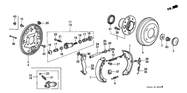 1988 Honda CRX Rear Brake Diagram