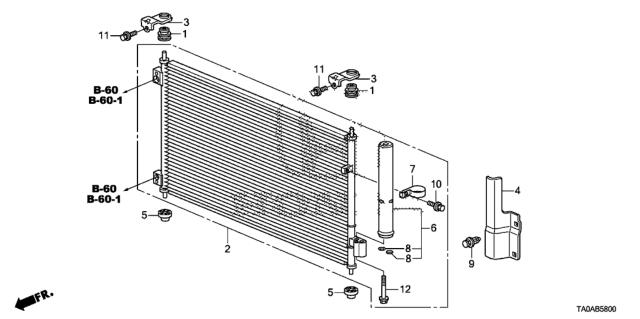 2012 Honda Accord A/C Condenser Diagram