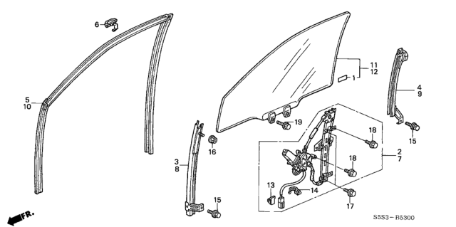 2002 Honda Civic Door Windows Diagram