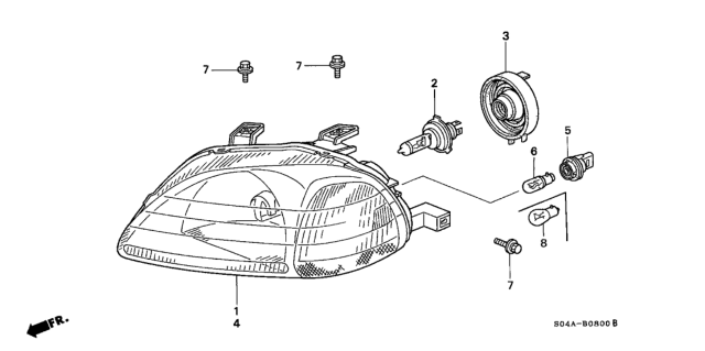 1999 Honda Civic Headlight Diagram