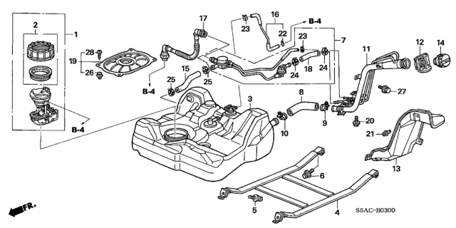 2005 Honda Civic Pipe, Fuel Filler Diagram for 17660-S5A-A31