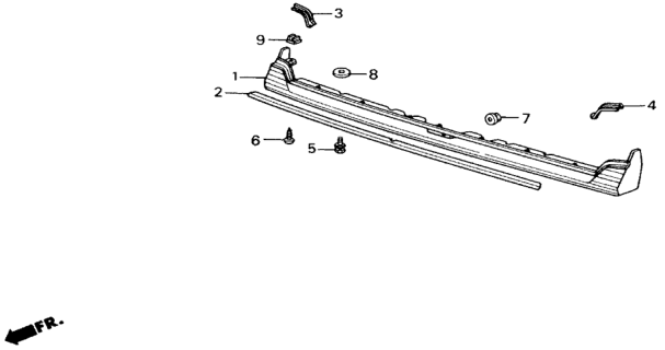 1988 Honda Accord Grille, Front Diagram for 75101-SE0-J01