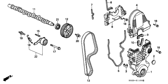 1997 Honda Civic Camshaft Diagram for 14111-P2M-A00