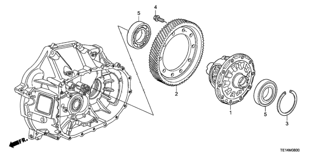 2012 Honda Accord MT Differential (L4) Diagram