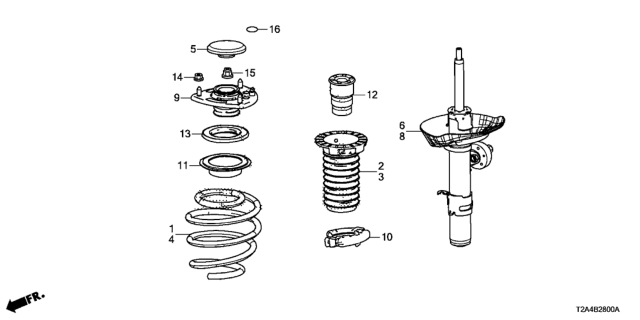 2013 Honda Accord Front Shock Absorber Diagram