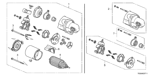 2021 Honda Civic Starter Motor (Mitsuba) Diagram