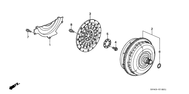 1995 Honda Accord AT Torque Converter (V6) Diagram