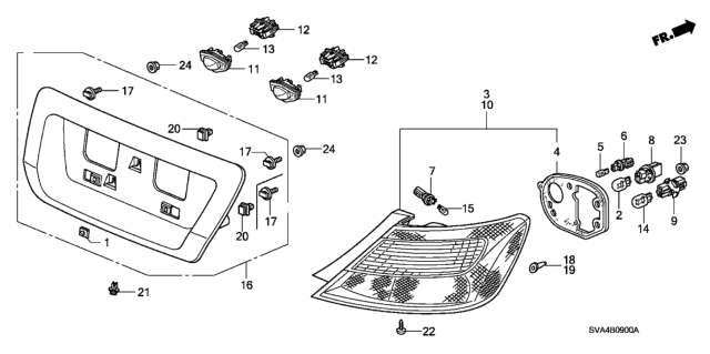 2009 Honda Civic Taillight - License Light Diagram