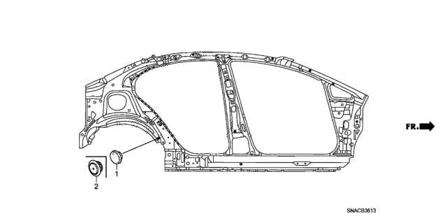 2011 Honda Civic Grommet (Side) Diagram