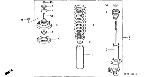 1995 Honda Civic Front Shock Absorber Diagram