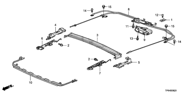 2012 Honda Crosstour Roof Slide Components Diagram