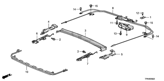 2010 Honda Crosstour Roof Slide Components Diagram