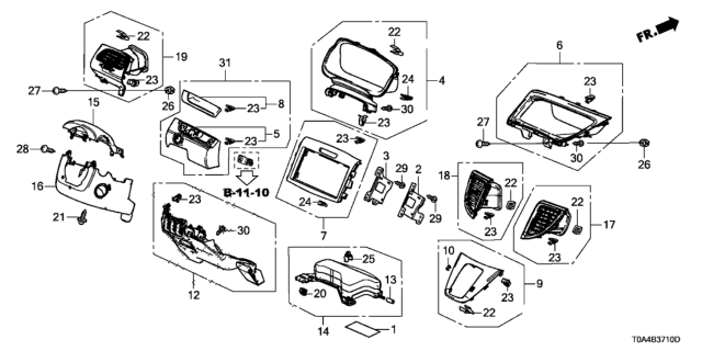 2016 Honda CR-V Cover, Col (Graphite Black) Diagram for 77350-T0A-A01ZA