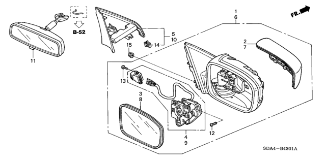 2005 Honda Accord Cap, Passenger Side Skull (Eternal Blue Pearl) Diagram for 76201-SDC-A11ZB