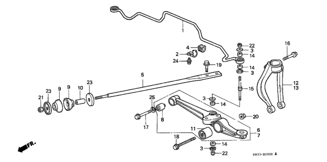 1989 Honda Civic Spring, Front Stabilizer Diagram for 51300-SH3-015