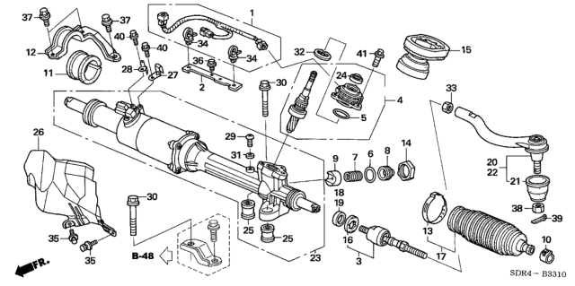 2007 Honda Accord Hybrid Washer, Tie Rod Lock Diagram for 53536-S84-A01