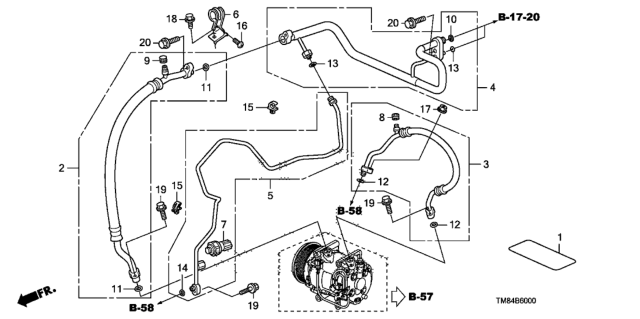 2014 Honda Insight Hose, Suction Diagram for 80311-TM8-A01