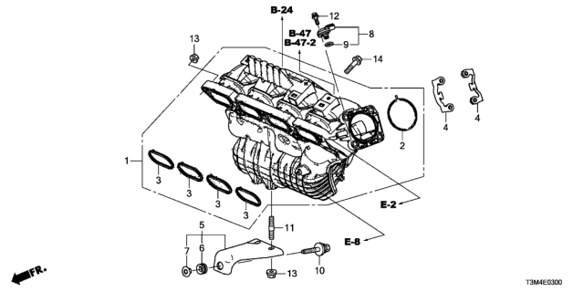 2017 Honda Accord Manifold Assembly, Intake Diagram for 17000-5LA-A01