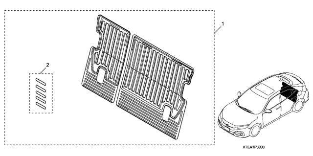 2021 Honda Civic 5 Door LX KA CVT Seatback Protector (Rear) Diagram